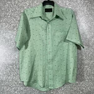 Hampshire House Van Huesen Vintage 1970's Mint Green Button Up Shirt - Size 15.5